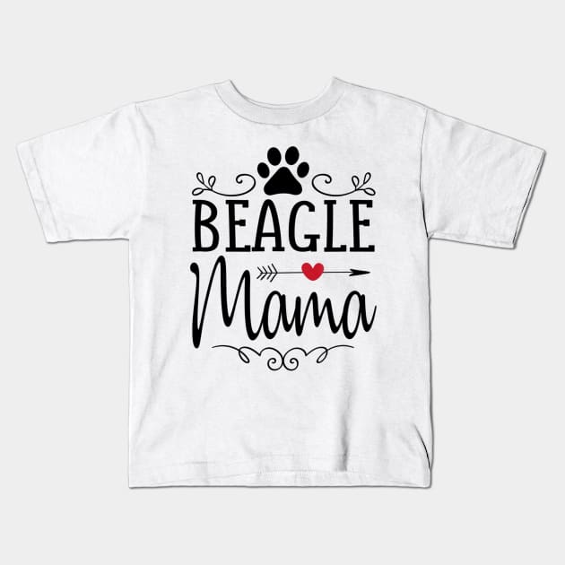 Beagle Mama Love Heart Kids T-Shirt by Pretr=ty